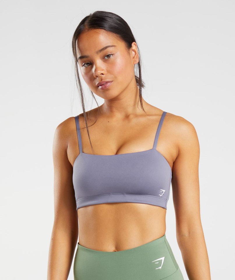 Staniki Sportowe Gymshark Bandeau Damskie Fioletowe | PL 157PBH